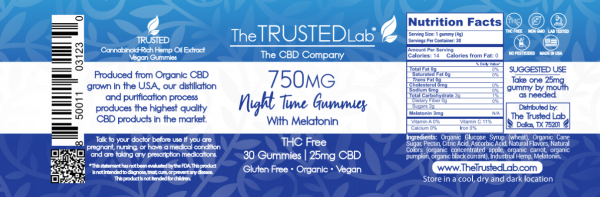 Night Time Gummy Label