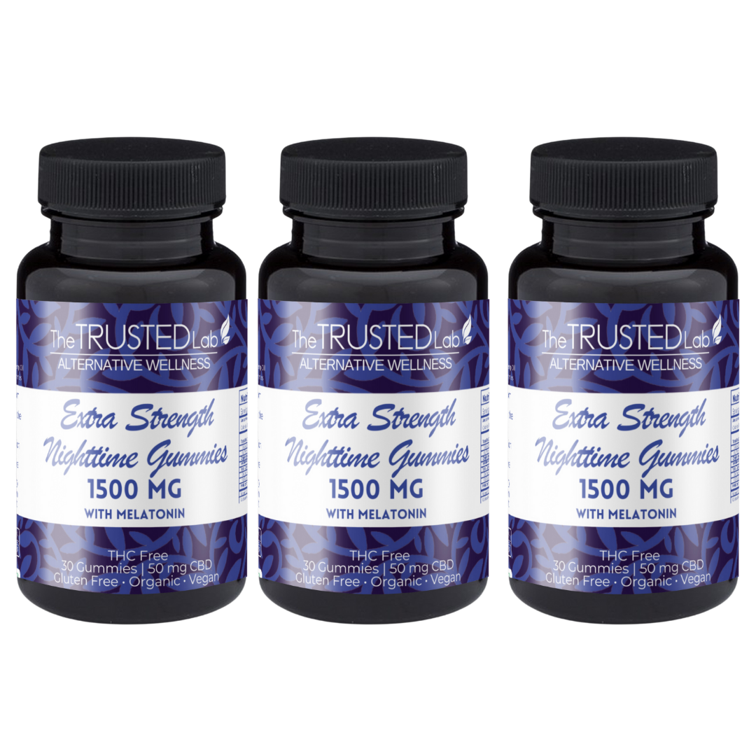 Extra Strength Night Time CBD Gummies with Melatonin (1,500 mg)
