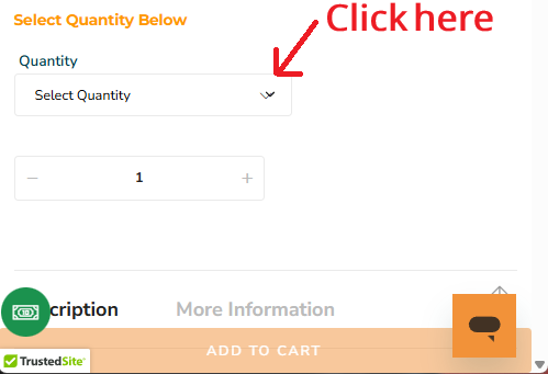 Click the Quantity Dropdown Menu to begin checkout on The Trusted Lab
