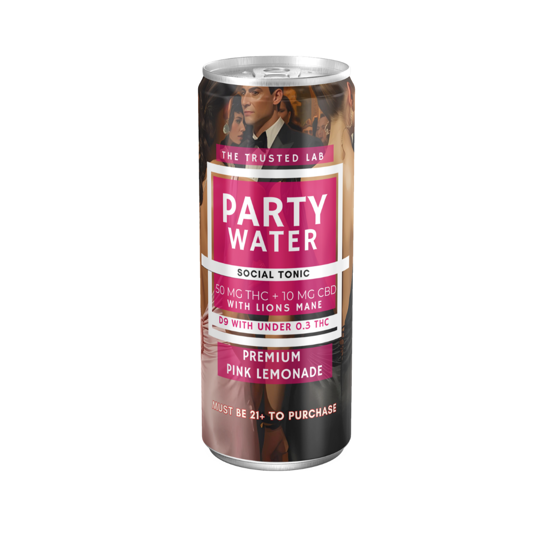 Delta-9 THC Seltzer 50mg - Premium Pink Lemonade